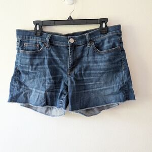 J Crew 29 Indigo Denim Jean Shorts Raw Hem Distressed